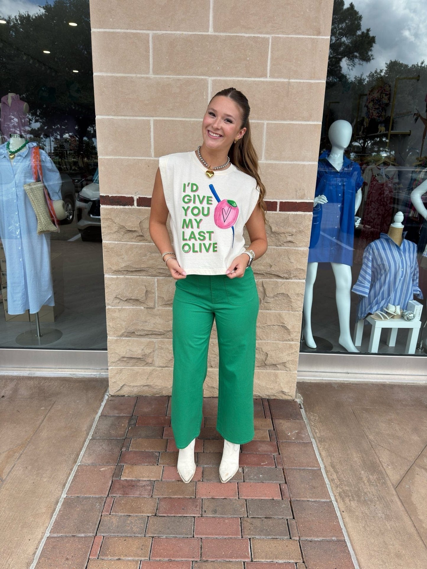 Last Pink Olive Tee